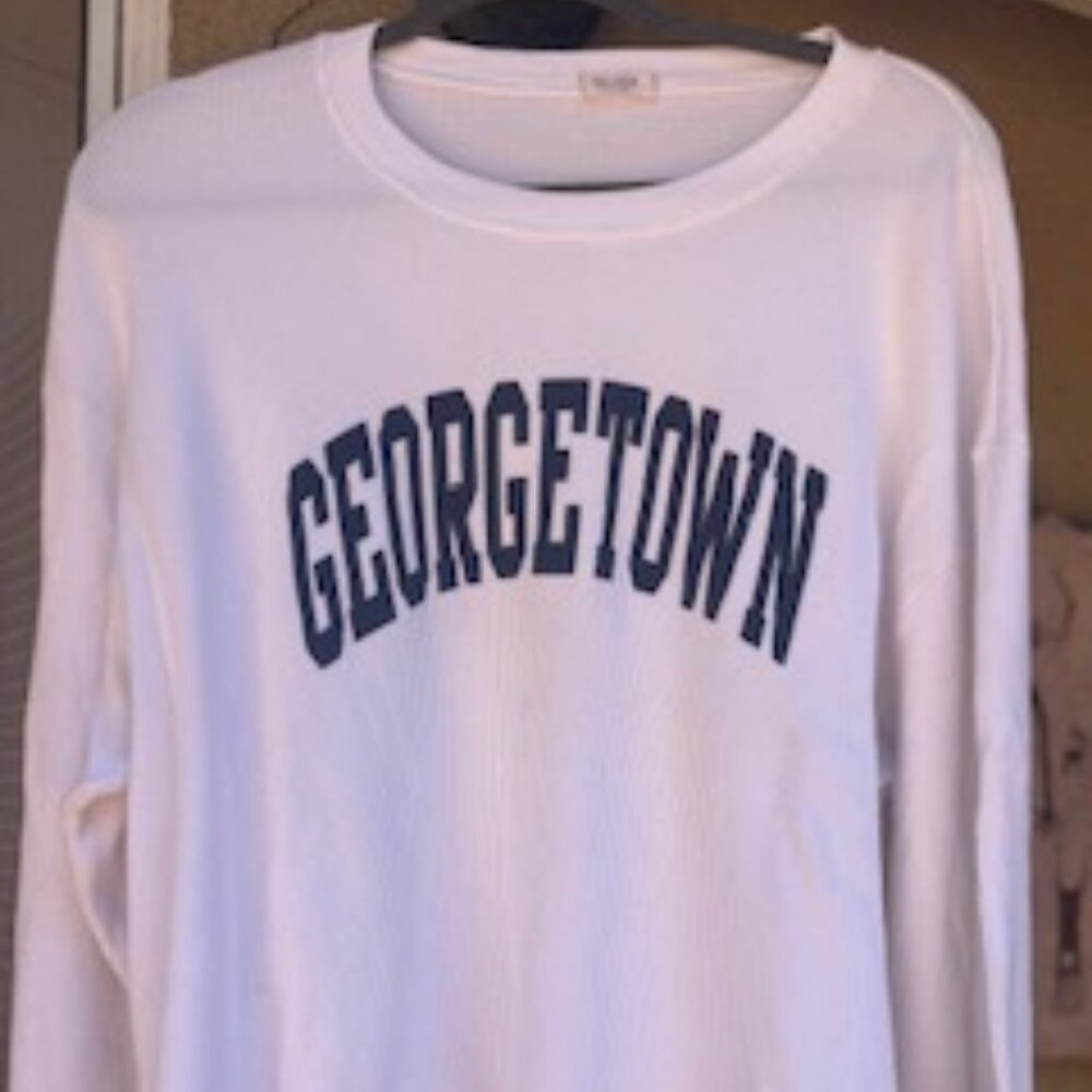 White Brandy Melville Oversized GEORGETOWN Thermal - One Size